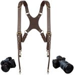 4J LEDR Camera Harness,Dual Shoulder Leather Camera Strap for Photographer,Camera Shoulder Strap for 2 Cameras Carrying for Men&Women, Multi Camera Gear for DSLR/SLR Strap,Quick Release