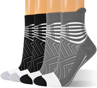 IRAMY Compression Ankle Support Socks Women - Coolmax Wicking, Cushioned Athletic, Plantar Fasciitis Relief 2 Pairs