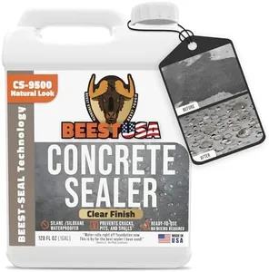 BEEST Concrete Sealer Outdoor - Driveway Sealer, Silane/Siloxane Patio Paver Sealer, Stone Sealer Outdoor & Brick Sealer Exterior Concrete Sealant, Clear Natural Finish CS-9500