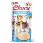 Ciao Churu Sticks by INABA Cat Treat - Tuna & Scallop Flavour (4 x 14g) / Soft & Creamy Cat Treat, Delicious & Healthy Snack, Squeezable Purée Food Topper, Pill Assist, Natural, Grain Free