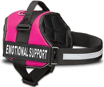 Industrial Puppy Emotional Support Dog Harness with Reflective Straps, Interchangeable Patches, Top Mount Handle | 7 Adjustable Sizes | Heavy Duty Construction