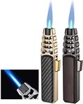 Turbine Torcher Lighter- Solar Torch Butane Lighters,Inflatable Gas Waterproof Windproof Jet Torch Lighter for Candle Camping BBQ Kitchen Windproof - Butane Not Included (A+B - 2PCS)