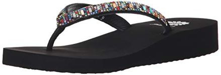 Yellow Box Women's Zemily Sandal, Black/Multi, 9 Medium US