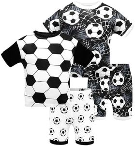 DAUGHTER QUEEN Boys Pajamas 18-24 Months Summer PJs Soccer Pj Sets Baby Toddler 100% Cotton Short Sleeve Jammies Ball Sleepwear Sports Clothes Outfits 18m/Mo 24m/Mth