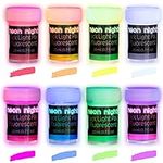 neon nights Glow in The Dark Paint - Pack of 8 Multi-Surface UV Paint Set - UV & Blacklight Activated, Self Luminous, 20mL - Perfect for Halloween and Holiday Decor
