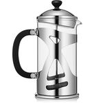 KONA French Press Coffee Maker Large Comfortable Handle & Glass Protecting Durable Stainless Steel Frame 34 oz