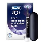 Oral-B iO6 Electric Toothbrush, for a Deep Clean and Whiter Teeth, Black Lava, Rechargeable Electric Toothbrushes, iO Series 6 with 1 Power Toothbrush, 1 Brush Head, and 1 Travel Case