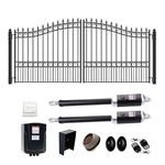 ALEKO Dual Swing Driveway Gate | with Automated Dual Swing Gate Opener Kit | London Style | 16 Feet