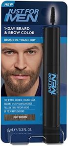 Just for Men 1-Day Beard & Brow Color, Temporary Color for Beard and Eyebrows, For a Fuller, Well-Defined Look, Up to 30 Applications, Light Brown