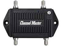 Channel Master TV Antenna Distribution Amplifier, TV Antenna Signal Booster with 2 Outputs for Connecting Antenna TV to Multiple Televisions (CM-3422),Black