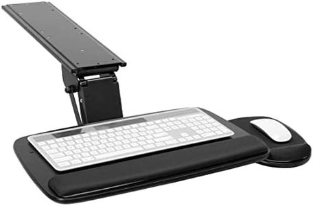 Mount-It! Under Desk Keyboard Tray, Adjustable Keyboard and Mouse Drawer Platform with Ergonomic Wrist Rest Pad, 17.25" Track, Black