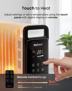 Pro Breeze 2500W Oil-Filled Radiator Heater – Black