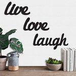 Art Street Live Love Laugh MDF Plaque Painted Cutout Ready To Hang Home Decor Wall Art, Valentine Day Gift -Black