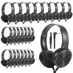 Wensdo Wholesale Bulk Headphones with Microphone 24 Pack for Classroom, Durable Headsets Class Set for School Students Kids and Adult