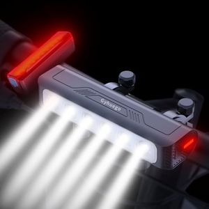 Bright Bike Lights for Night Riding, 10000 Lumen 6 LEDs Bright Bicycle Light, USB Rechargeable Bicycle Headlight, Waterproof Bike Lights Front and Rear Set