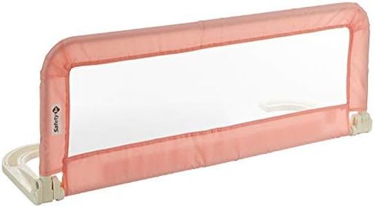 Safety 1st Portable Bed Rail, Foldable Bed Guard for Toddler Bed, 18 Months – 5 Years, Portable Travel Bed Guard, Mesh Fabric, Easy to Install, Automatic Lock, Easy to Transport, Pink