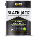 Everbuild Black Jack 903 Bitumen Trowel Mastic | Heavily Filled, Fibre Reinforced and Trowellable Bituminous Compound - Black - 1 Litre