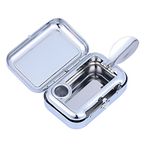 FOMIYES Pocket Ashtray Mini Portable Ash Tray Metal Cigar Ashtrays with Lids Cigarette Snuffer Ash Cigarette Butt Container for Home Office Travel Black