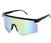 Vision - Sports Sunglasses For Men Women Kids - The Natural Athlete - (Midnight Black Frame, HD Mirrored Onyx Pink Lens) - Wraparound Viper Fashion for Serious Outdoor Recreation