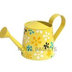 S H Collections 2.5 liters Metal planters Round Watering Can - Rust Free Home Decor Gifting, Gardening Tools (Yellow)