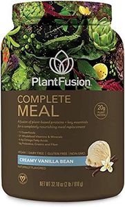 PlantFusion Complete Meal Replacement Shake - Plant Based Protein Powder with Superfoods, Greens & Probiotics - Vegan, Gluten Free, Soy Free, Non-Dairy, No Sugar, Non-GMO - Vanilla 2 lb
