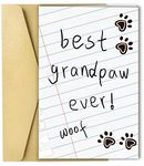 Spercy Cute Father’s Day Card from Dog to Grandpa, Dog Grandpa Birthday Card, Funny Grandpa Birthday Card, Best Grandpaw Ever