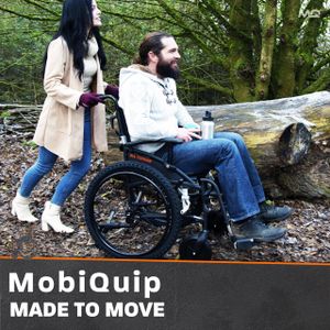 MobiQuip All Terrain Adult Wheelchair – Lightweight Aluminium, 18" Seat, Easy-Fold, Silver