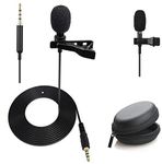 Rhymestore® Noise Cancelling 3.5mm Clip on Mini Collar Microphone Compatible for iPhone, Samsung, Mi, Oppo, Vivo & All Mobile Phones(with Pouch)