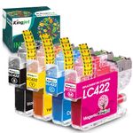 KINGJET LC422 Ink Cartridges for Brother LC422 LC422XL LC-422 Ink Cartridges Multipack for Brother MFC-J5340DW MFC-J5345DW MFC-J5740DW MFC-J6540DW MFC-J6940DW Printer, 4 Pack