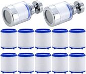 Sink Water Filter Faucet, 2Pack 360° Rotatable Faucet Sprayer with 10Pcs Replaceable Filter Easy to Install Purifier Faucet Kitchen Faucet Element for Home Kitchen & Bathroom