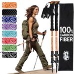 Carbon Fiber Trekking Poles for Hiking Collapsible, Nordic Walking Poles for Women, Lightweight Hiking Poles Women Lightweight Collapsible, Walking Sticks for Hiking for Seniors - Orange EVA Foam