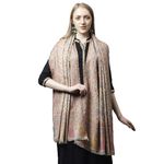 Weavers Villa Women's Woven Soft Poly Wool Shawls, Wraps (100cm X 200cm) (Beige)