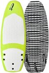 Rock-It Surf Plank Soft Top Wakesurf Board for Kids and Adults Wake Surf Professional Design (Lemon)