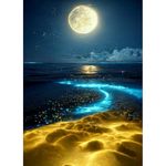 Diamond Painting Kits for Adults, Moonlight and Beach 5D Diamond Painting, Moon and Seaside DIY Full Drill Diamond Art Kits Home Wall Decor 12 x 16 Inch