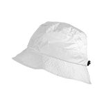 Toutacoo, Bucket Rain Hat, Easy to Fold in its Integrated Pocket. Nylon Look, White, M