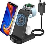 bakibo 3 in 1 Wireless Charging Station, Wireless Charger for iPhone 15/14/13/12/11/Plus/Pro/Max, Wireless Charging Stand Dock for Apple Watch 9/8/Ultra/7/6/SE, AirPods 3/2/1/pro (with Adapter), Black