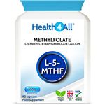 Health4All 5 MTHF Methylfolate 1000mcg 90 Capsules (V) (not Tablets) Prenatal Folate - Active Form of Folic Acid for Healthy Pregnancy, Overcomes MTHFR