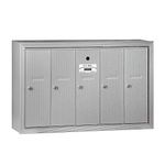 Salsbury Industries 3505ASU Surface Mounted Vertical Mailbox with 5 Doors and USPS Access, Aluminum