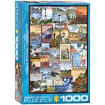 Eurographics 6000-0779 Lighthouses Vintage Posters Puzzle, Various, 48 x 68 cm