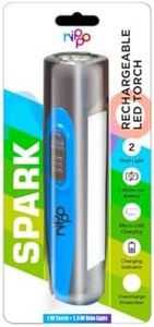 Nippo Spark Rechargeable 1W LED Torch with 1.5 W Side Light| 600 mah Lithium-ion Battery with 1.5 hrs Back up |B Type | Blue