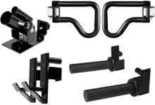 Yes4All Set Attachments for Power Cages 2"x2" Tube with 1" Hole including J-hooks, Multi Grip Dip Bars, Weight Plate Holders, T-Bar Row Platform