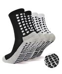 NHCDFA 2 Pairs Football Socks, Grip Socks Football, Rubber Anti-Slip and Thicken Football Socks for Men Breathable Comfortable for Badminton Soccer Running Gym and Indoor Training