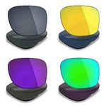 Mryok 4 Pair Polarized Replacement Lenses for Oakley Scalpel Sunglass - Black IR/24K Gold/Plasma Purple/Emerald Green