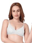 DAISY DEE Women's Cotton Lightly Padded Wirefree Full Coverage Bra (White_36B)- NTSHE