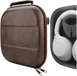 Geekria Shield Headphones Case for Lay Flat Over-Ear Headphones, Replacement Hard Shell Travel Carrying Bag, Compatible with Bose, B&O, Audio-Technica, Sony Headsets (Brown)