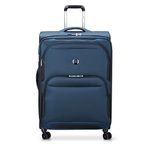 DELSEY Paris Sky Max 2.0 Softside Expandable Luggage with Spinner Wheels, Blue, Checked-Large, 28 Inch, Blue, Checked-Large, 28 Inch, Sky Max 2.0 Softside Expandable Luggage with Spinner Wheels