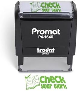 Promot Teacher Stamps for Classroom - Check Your Work Self Inking Stampers for Kids - Homeschool Grading Tool, Encouraging Motivational Kids Stamp for School, Choose from 40 Fun Rubber Stamp Designs