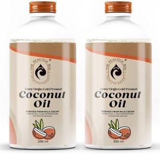 THE PEACOCK BOX ABSOLUTE ORGANIC Extra Virgin Coconut Oil, Cold Pressed Coconut oil derived by Coconut milk cream, Extra Virgin Coconut oil for Baby Massage, for Skin, Hair & Cooking, 2X250 ml.