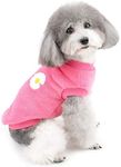 Zunea Small Dog Jumper Winter Warm Fleece Jacket Coat Puppy Clothes Soft Comfortable Velvet Sweater Pet Pullover Apparel Christmas Chihuahua Clothing for Dogs Girls Hotpink L