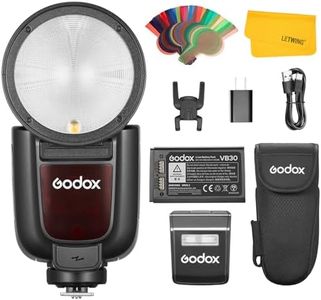 Godox V1Pro C V1 Pro C TTL Round Head Flash Speedlite for Canon Camera, 76Ws 2.4G 1/8000 HSS Speedlight w/Upgraded 2980mAh Li-ion Battery, Detachable Sub Flash, 100 Continuous Shots, Type-C Charging